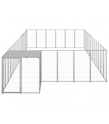 Dog Kennel Silver 22.99 m� Steel