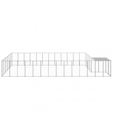Dog Kennel Silver 22.99 m� Steel