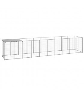 vidaXL Dog Kennel Silver 6.05 m² Steel