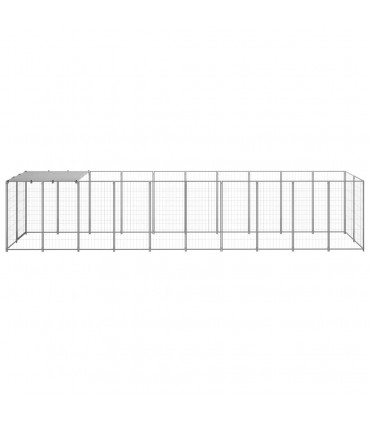 vidaXL Dog Kennel Silver 6.05 m² Steel