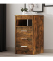 Drawer Cabinet Smoked Oak 40x50x76 cm Engineered Wood