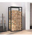 Firewood Rack Matt Black 50x28x94 cm Steel