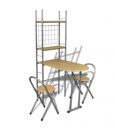 Foldable Breakfast Bar Set with 2 Chairs