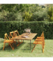 Folding Garden Chairs 6 pcs Solid Wood Acacia
