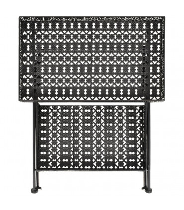 Folding Tea Table Vintage Style Metal 58x35x72 cm Black