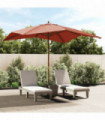 vidaXL Garden Parasol with Wooden Pole Terracotta 300x300x273 cm