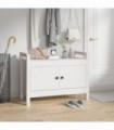 Hall Bench White 80x40x60 cm Solid Wood Pine