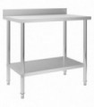 Kitchen Work Table with Backsplash 100x60x93 cm Stainless Steel
