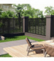 Louver Fence WPC 180x180 cm Black