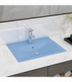 Luxury Basin with Faucet Hole Matt Light Blue 60x46 cm Ceramic