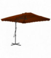 Outdoor Parasol with Steel Pole Terracotta 250x250x230 cm