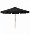 Outdoor Parasol with Wooden Pole 330 cm Black