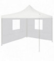Professional Folding Party Tent with 2 Sidewalls 3x3 m Steel White