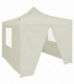 Professional Folding Party Tent with 4 Sidewalls 2x2 m Steel Cream