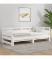 Pull-out Day Bed White Solid Wood Pine 2x(90x200) cm