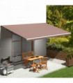 vidaXL Replacement Fabric for Awning Brown 6x3.5 m