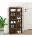 Shoe Racks 2 pcs Brown Oak 25x27x102 cm Engineered Wood