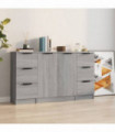 vidaXL Sideboards 3 pcs Grey Sonoma Engineered Wood