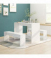 vidaXL 3 Piece Dining Set White Engineered Wood