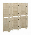 vidaXL 6-Panel Room Divider 210x165 cm Solid Wood Paulownia