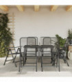 vidaXL 7 Piece Garden Dining Set Anthracite Metal Mesh