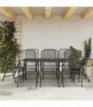 vidaXL 9 Piece Garden Dining Set Anthracite Metal Mesh