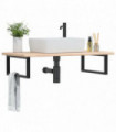 vidaXL Basin Shelf Wall Mounted Steel and Solid Wood Oak