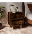 vidaXL Bed Cabinets with Solid Wood Legs 2 pcs Smoked Oak 40x35x50 cm