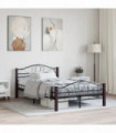 vidaXL Bed Frame Black Metal 120x200 cm