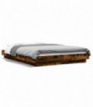 vidaXL Bed Frame Smoked Oak 140x200 cm Engineered Wood