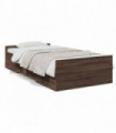 vidaXL Bed Frame with Drawers Brown Oak 75x190 cm Small Single Engineered Wood