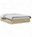 vidaXL Bed Frame with Drawers Sonoma Oak 160x200 cm Engineered Wood