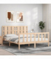 vidaXL Bed Frame with Headboard 160x200 cm Solid Wood