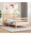 vidaXL Bed Frame with Headboard 90x200 cm Solid Wood