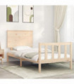 vidaXL Bed Frame with Headboard Small Single Solid Wood