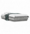 vidaXL Bed Frame with LED Lights Concrete Grey 75x190 cm Small Single
