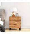vidaXL Bedside Cabinet 50x33x60 cm Solid Wood Acacia&Engineered Wood