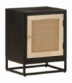 vidaXL Bedside Cabinet Black 40x30x50 cm Solid Wood Mango and Iron