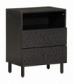 vidaXL Bedside Cabinet Black 50x33x60 cm Solid Wood Mango