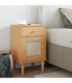 vidaXL Bedside Cabinet SENJA Rattan Look Brown 40x35x65 cm Solid Wood Pine