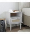 vidaXL Bedside Cabinet SENJA Rattan Look White 40x35x48 cm Solid Wood Pine