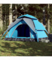 vidaXL Camping Tent Dome 5-Person Blue Quick Release