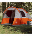 vidaXL Camping Tent Tunnel 4-Person Grey and Orange Waterproof
