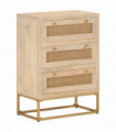 vidaXL Chest of Drawers 55x30x76 cm Solid Wood Mango and Iron