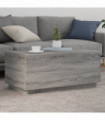 vidaXL Coffee Table with LED Lights Grey Sonoma 90x50x40 cm