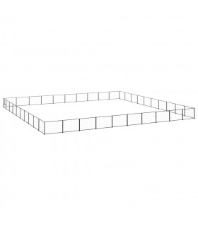 Dog Kennel Black 100 m² Steel