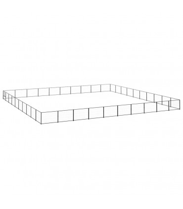 Dog Kennel Black 100 m² Steel