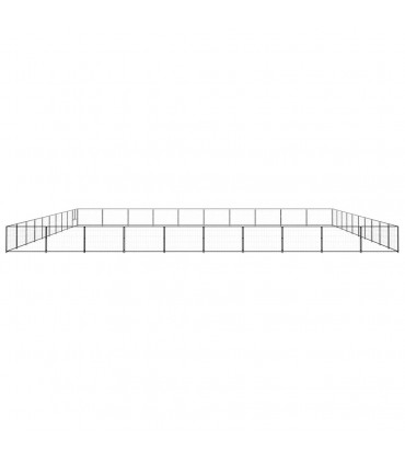 Dog Kennel Black 100 m² Steel