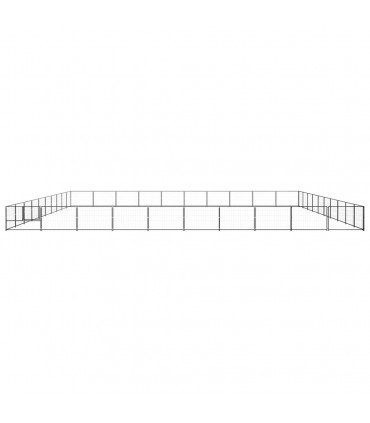 Dog Kennel Black 100 m² Steel