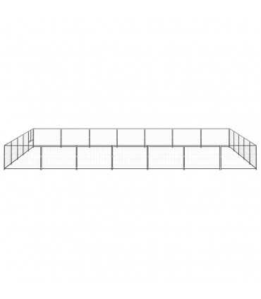 Dog Kennel Black 35 m² Steel